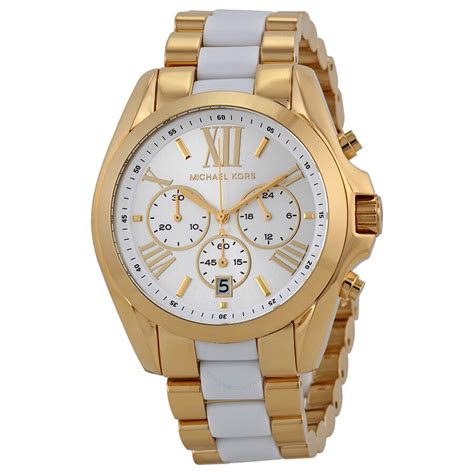 michael kors white two tone watch|Michael Kors bradshaw 2.